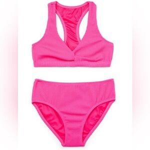 Wonder Nation Girls Two-Piece Popcorn Twist Bikini Set, Sizes M (7-8)